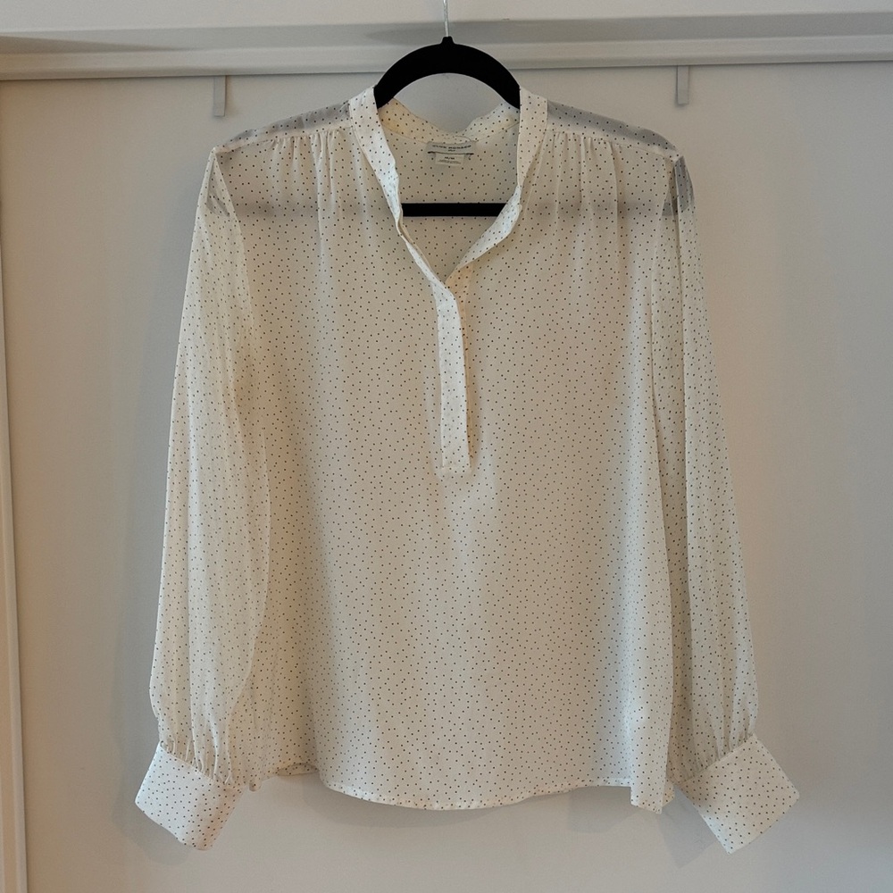 Club Monaco Cream Polka Dot Blouse
